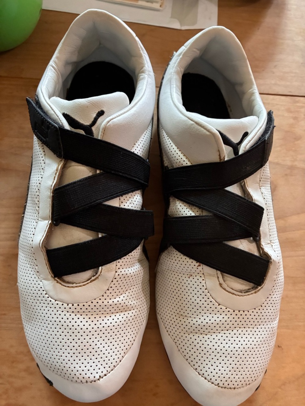 Y2K Nike Perforated White flat Sneakers with Black Cross Straps 9